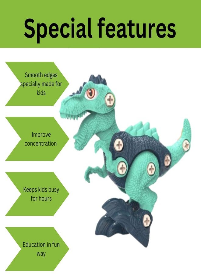 FUN FRY Stem Diy Dinosaur Toys For Kids 3-5, Building Toys, Stem Learning Educational Toy, Toddlers Diy Take Apart Toys, Assembling Toy, Wild Animals Toys, Educational Puzzle Toy (Dinosaur),Blue - Image 5